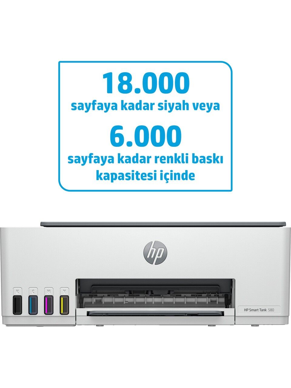 HP Smart Tank 582 4A8D6A Wi-Fi + Tarayıcı + Fotokopi Renki Çok Fonksiyonlu Tanklı Mürekkep Püskürtmeli Yazıcı