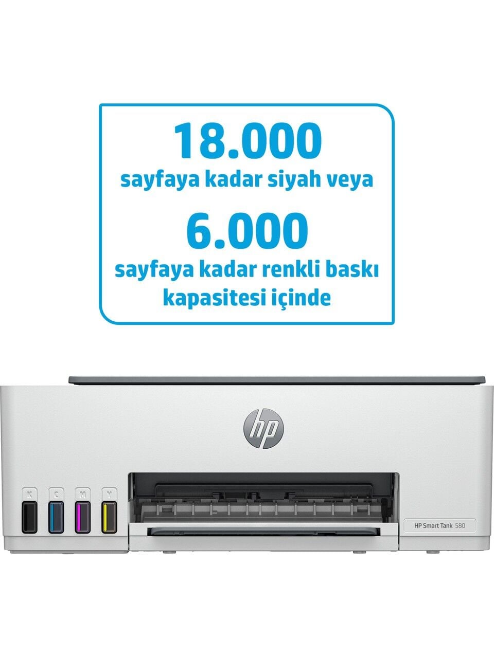 HP Smart Tank 582 4A8D6A Wi-Fi + Tarayıcı + Fotokopi Renki Çok Fonksiyonlu Tanklı Mürekkep Püskürtmeli Yazıcı
