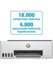 HP Smart Tank 582 4A8D6A Wi-Fi + Tarayıcı + Fotokopi Renki Çok Fonksiyonlu Tanklı Mürekkep Püskürtmeli Yazıcı