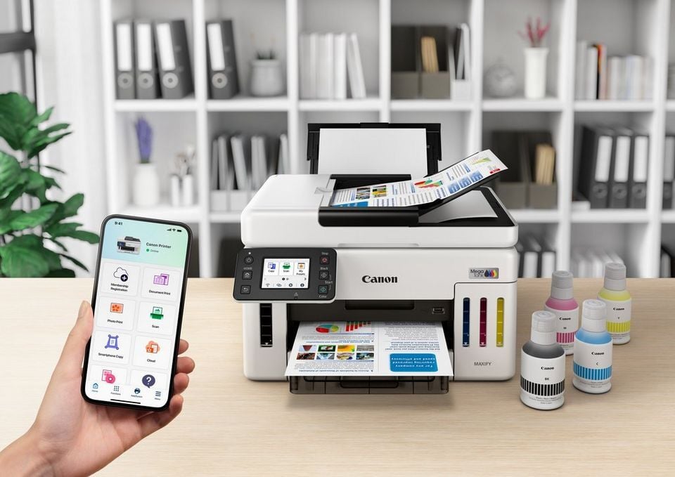 Canon Maxify GX6140 Wi-Fi + Tarayıcı + Fotokopi Renkli Çok Fonksiyonlu Tanklı Mürekkep Püskürtmeli Yazıcı