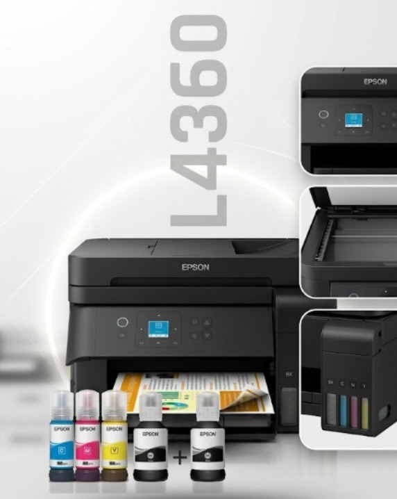 Epson EcoTank L4360 Wi-Fi + Tarayıcı + Fotokopi Renkli Çok Fonksiyonlu Tanklı Mürekkep Püskürtmeli Yazıcı