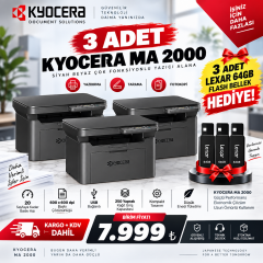 3 Adet Kyocera MA2000 Çok Fonksiyonlu Lazer Yazıcı + 3 Adet Lexar 64GB Flash Bellek Hediye